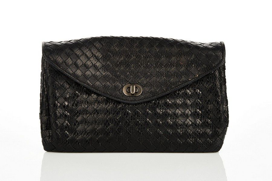 Black Karung Envelope Clutch by Bottega Veneta - Handbags & Purses ...