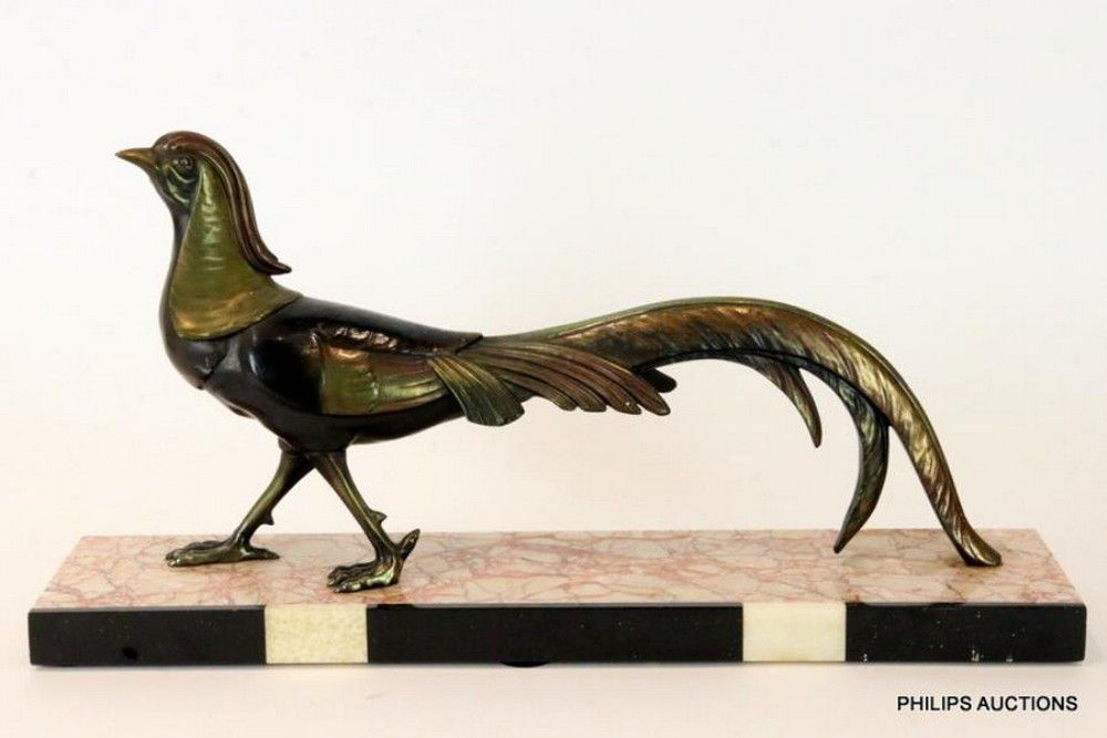 Art Deco Pheasant Sculpture On Marble Base Animals Birds   Adf2a04bcc0e220b1dd845391e50e253 