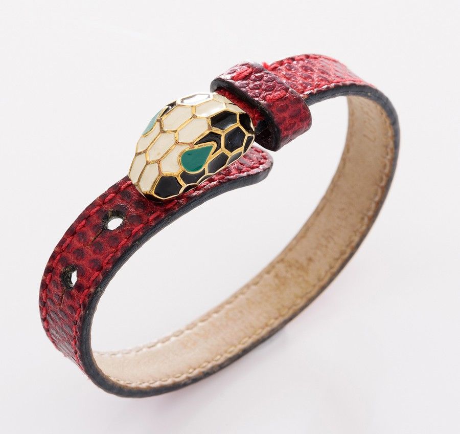 A Serpenti bracelet by Bvlgari, styled 