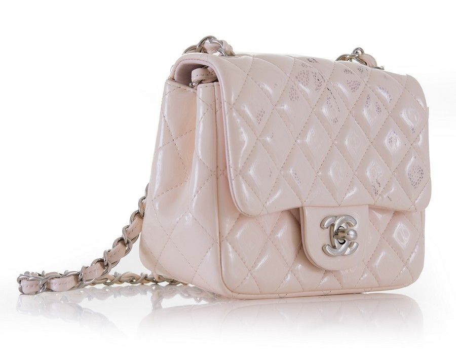 Chanel Pink Patent Mini Flap Handbag - Handbags & Purses - Costume