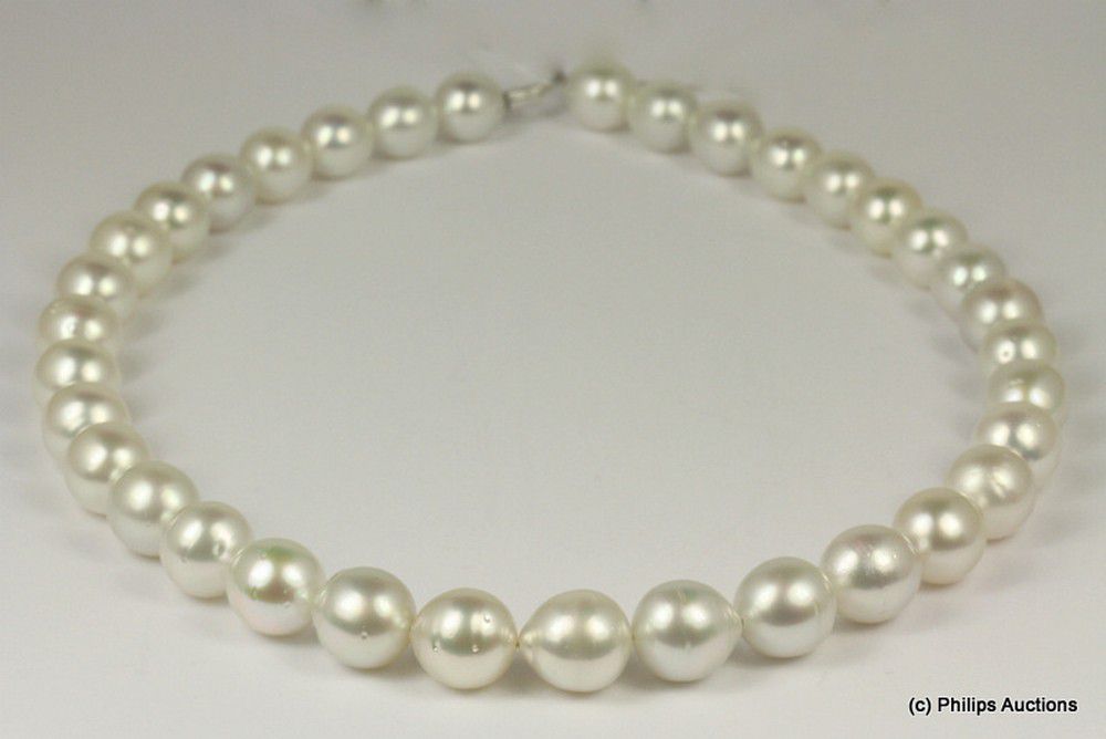 South Sea Pearl Strand, Graduated, Silver White, 46cm - Necklace/Chain ...