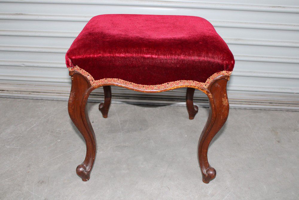 Mahogany cabriole leg stool - Seating - Stools - Furniture
