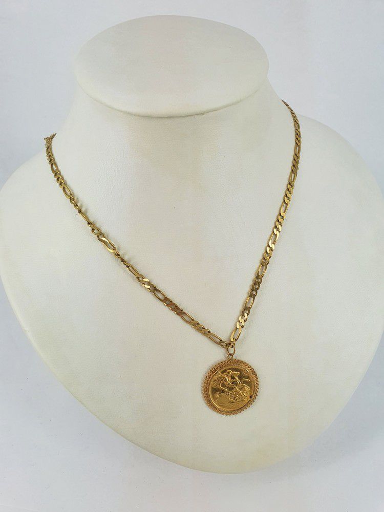 Gold Sovereign Pendant on 14ct Chain, 1958 - Pendants/Lockets - Jewellery