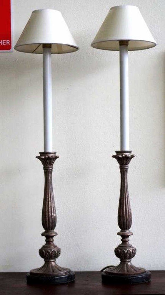 Tall Candlestick Pair for Electric Lamps Candelabra/Candlesticks