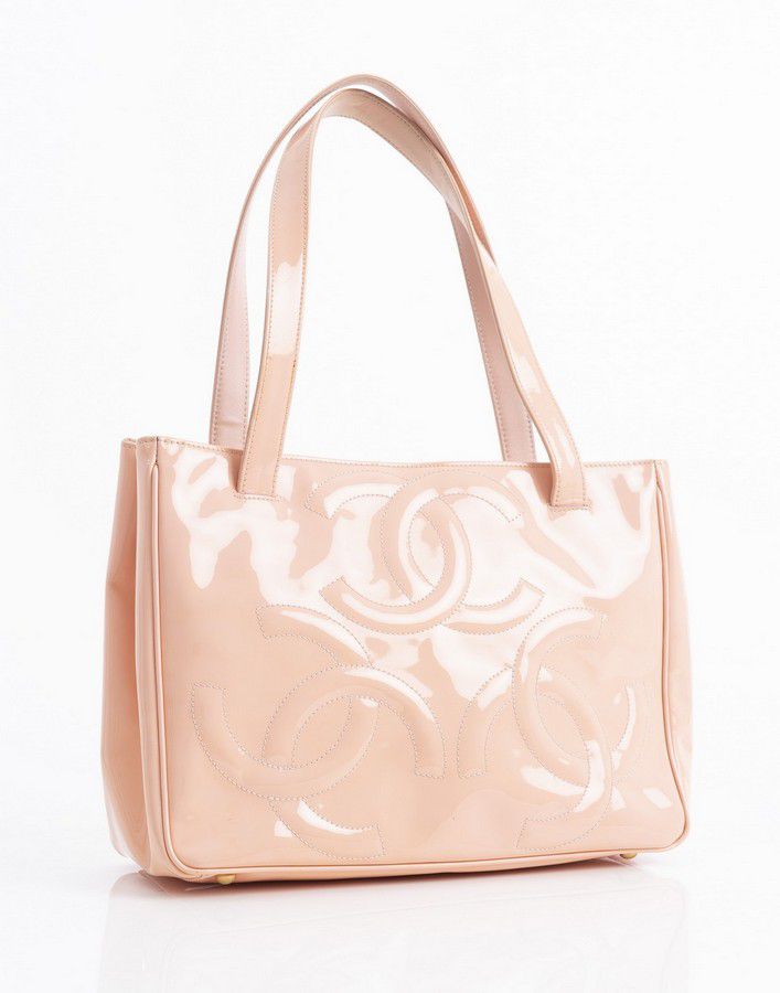 Pink Patent Chanel Handbag with White CC Stitching - Handbags & Purses ...