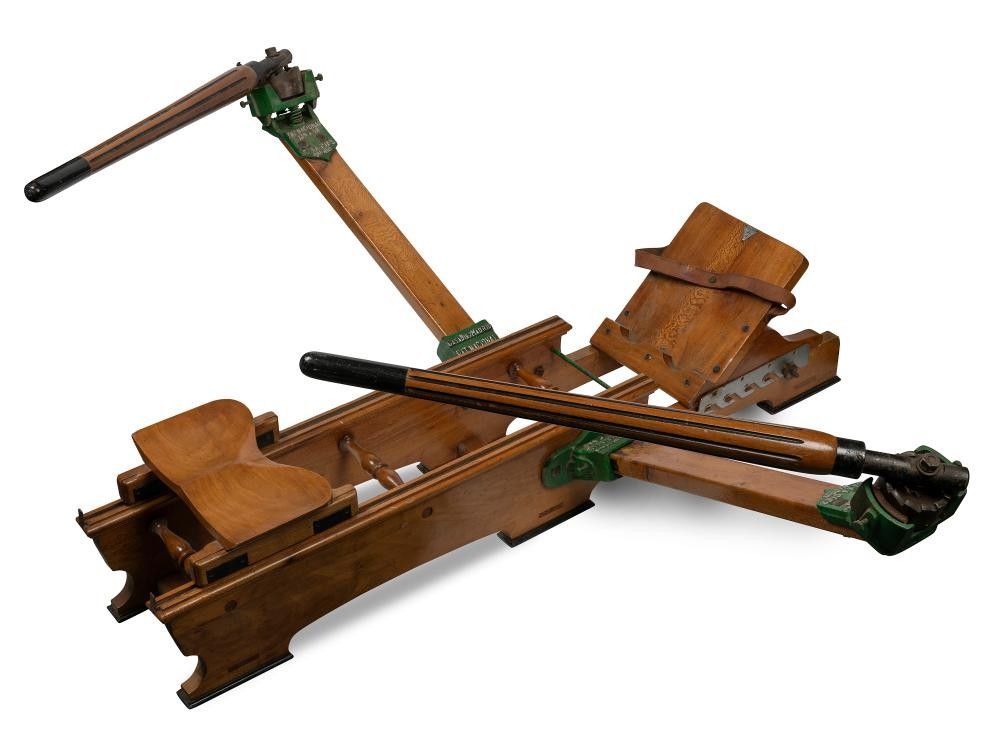 Vintage Cast Iron and Timber Rowing Machine - 10 Words - Sporting ...