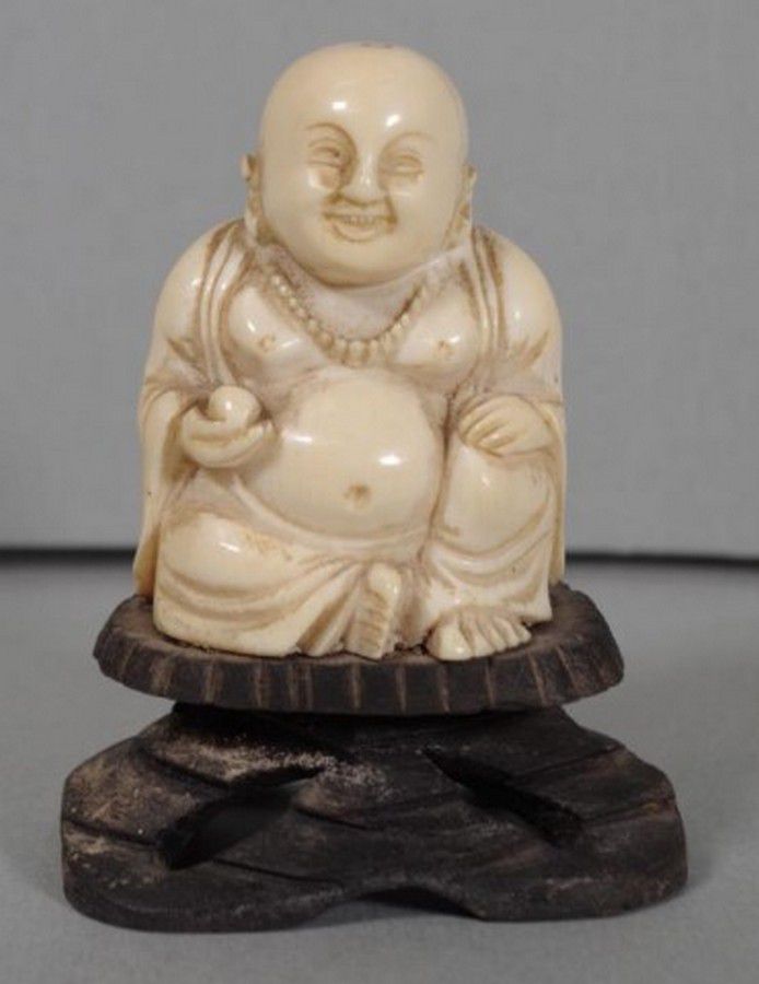Late Qing Carved Ivory Buddha on Stand - Ivory - Oriental