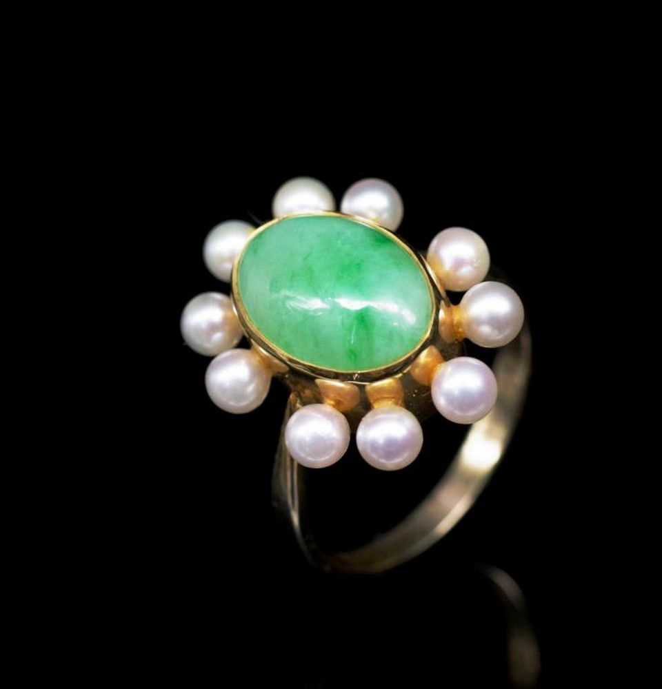 Jade And Pearl Ring
