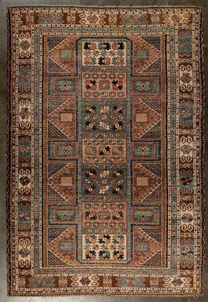 Pale Blue and Grey Geometric Persian Rug 144x210cm Rugs & Carpets