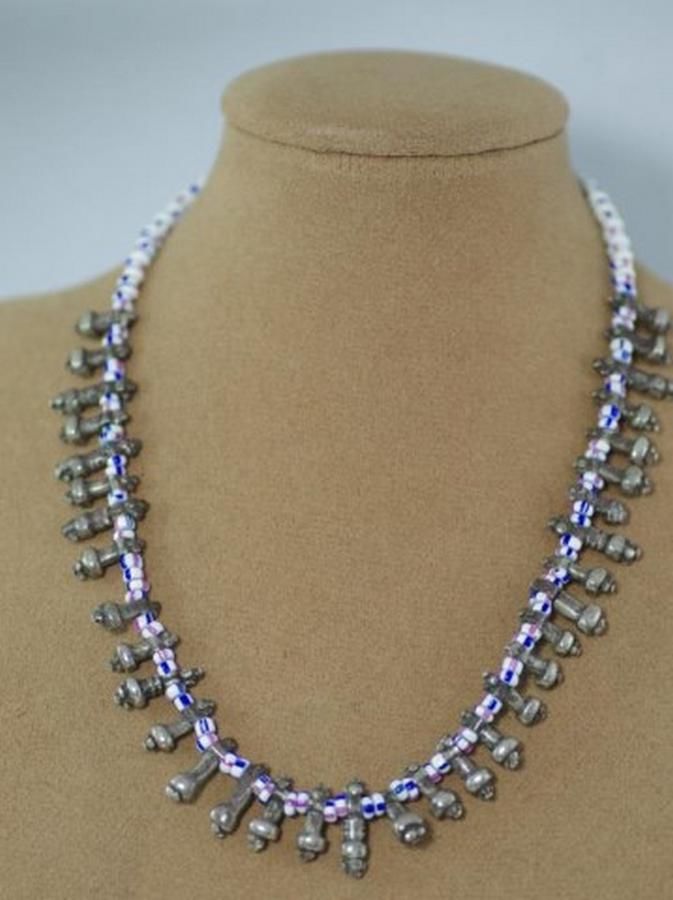 Africa silver & Venetian glass bead necklace, - Necklace/Chain - Jewellery