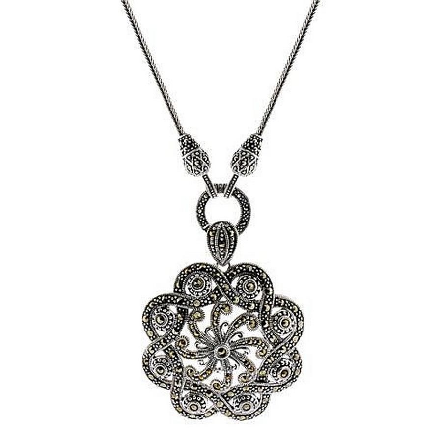 Marcasite Pendant on Foxtail Chain - Necklace/Chain - Jewellery