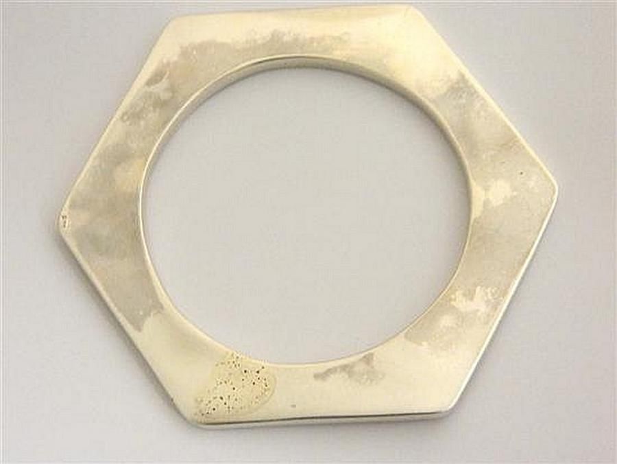 Unstamped Silver Hexagonal Bangle - Bracelets/Bangles - Jewellery