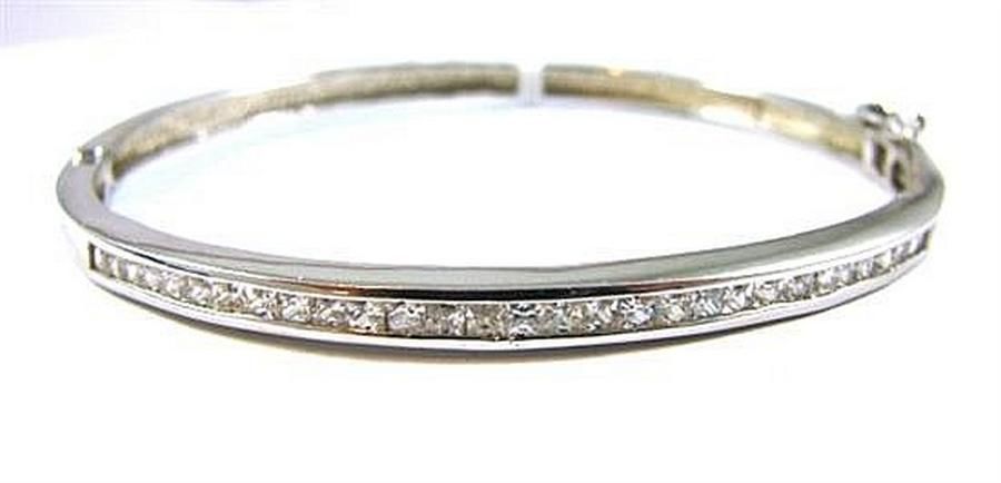 Sparkling CZ Sterling Silver Bangle - Bracelets/Bangles - Jewellery