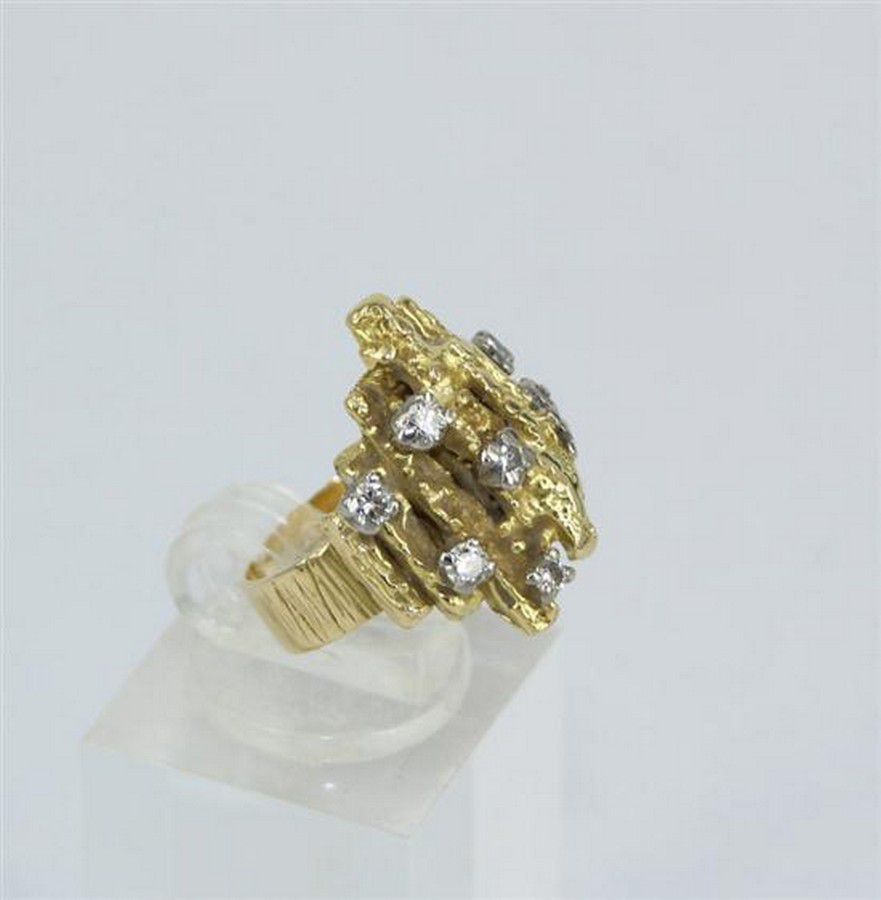 Designer Diamond Ring in 18ct Yellow Gold - Rings - Jewellery