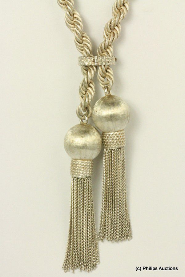 Mexican Sterling Silver Tassel Rope Necklace - Necklace/Chain - Jewellery