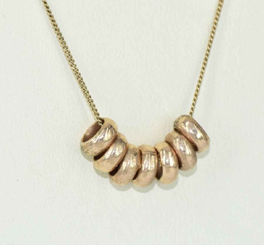 Seven Lucky Rings Necklace in Rose and Yellow Gold - Necklace/Chain ...