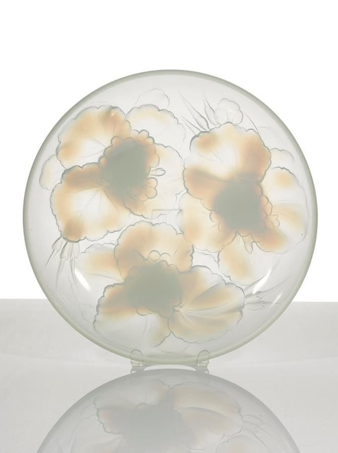 Etling Opalescent Glass Floral Bowl 8 Words French Glass