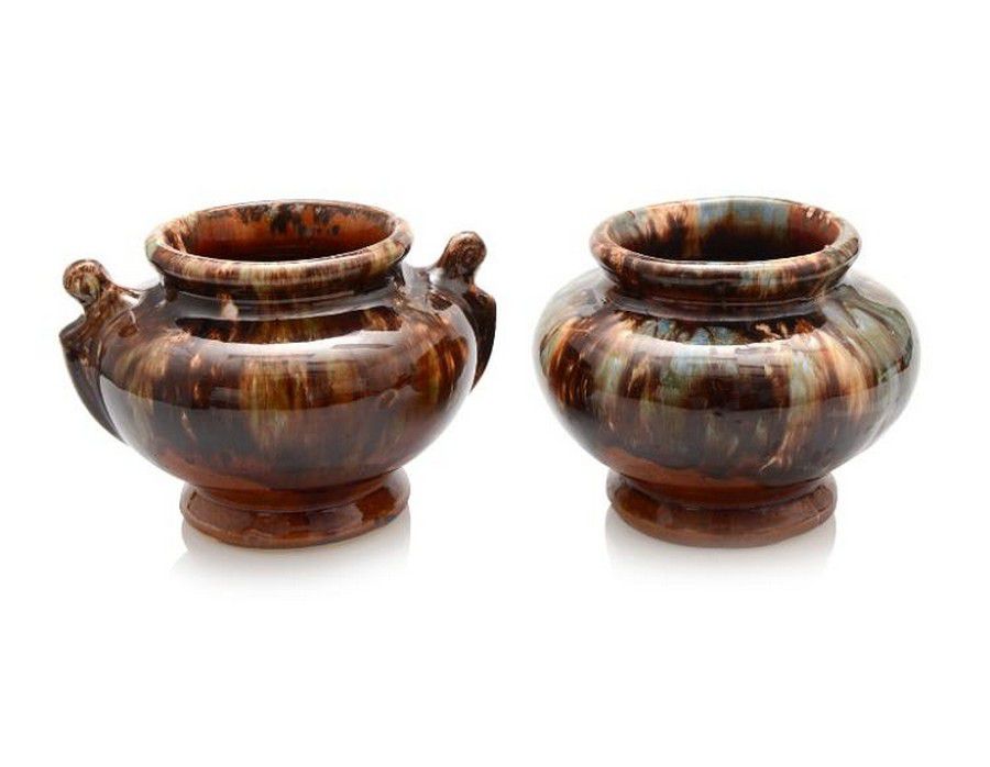 Drip Glaze DoubleHandled Australian Pottery Vases Australian Themes