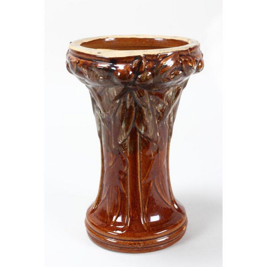 Australian Pottery Pedestal Stand with Foliage Decoration - Australian ...