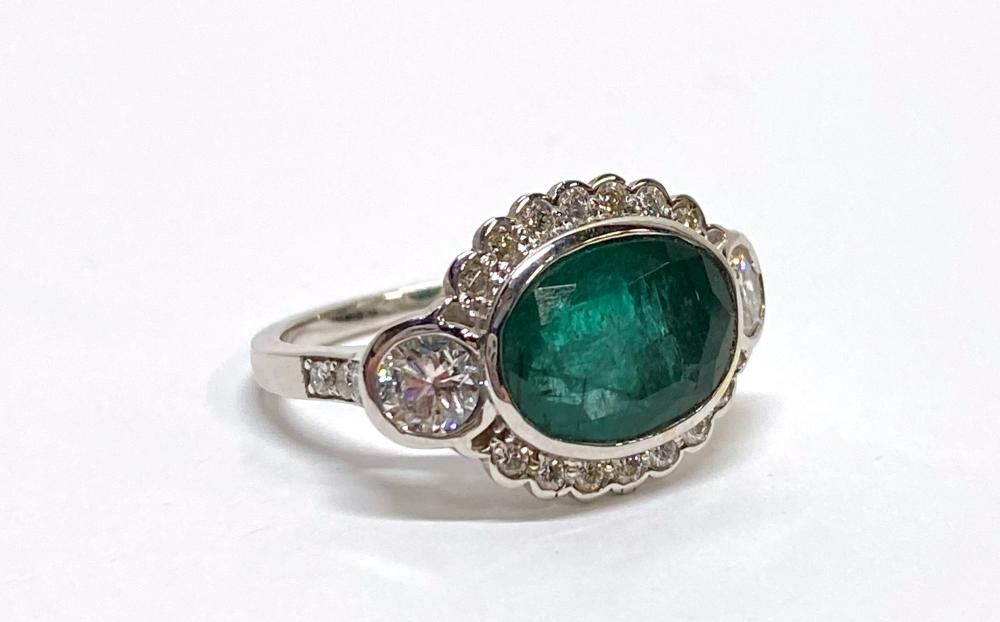 Emerald and Diamond Art Deco Ring - Rings - Jewellery