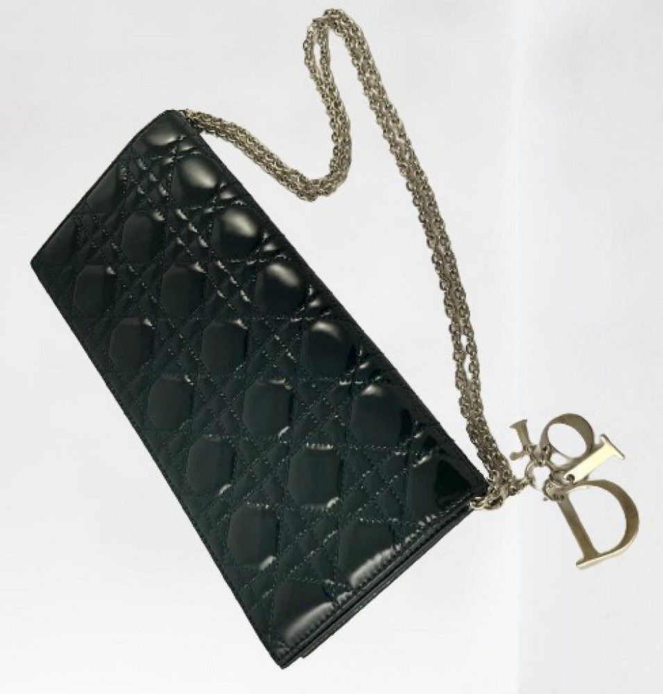 Dior Quilted Patent Leather Clutch with Charms and Chain - Handbags &  Purses - Costume & Dressing Accessories