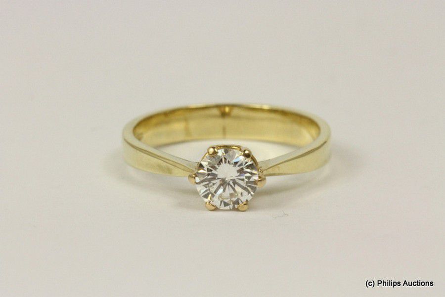 0.44ct Solitaire Diamond Ring in 14ct Yellow Gold - Rings - Jewellery