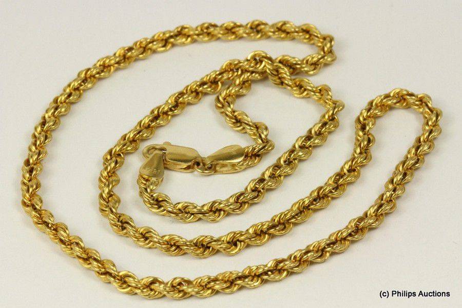 18ct Gold Rope Twist Chain with Parrot Clasp - Necklace/Chain - Jewellery