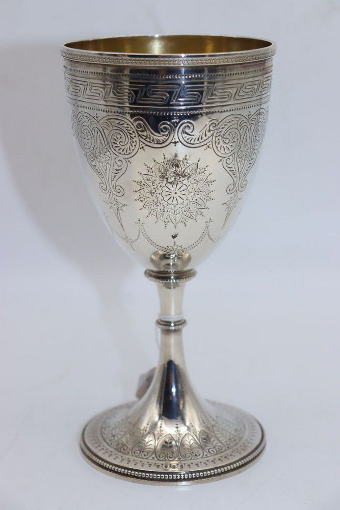Gilded Sterling Silver Goblet, London 1873 - Mugs, Cups & Goblets - Silver