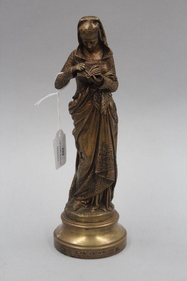 French Bronze Figure 'Liseuse' by Carrier-Belleuse, 26cm - Figures ...