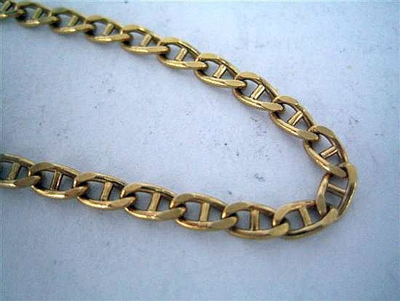 18ct Gold Curbed Anchor Link Bracelet - 3.9g - Bracelets/Bangles - Jewellery