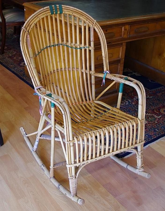 Vintage cane rocking chair Seating Singles/Pairs