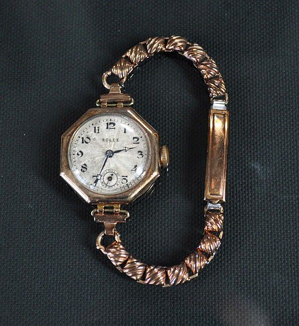 Vintage Rolex ladies 9ct rose gold watch. Octagonal case;… - Watches ...