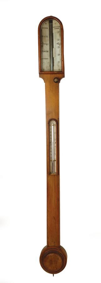 George III Mahogany Stick Barometer by J. Hicks, London - Barometers ...