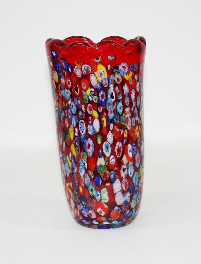 Murano Avem Tutti Frutti Glass Vase 29 Cm Venetian Murano Glass