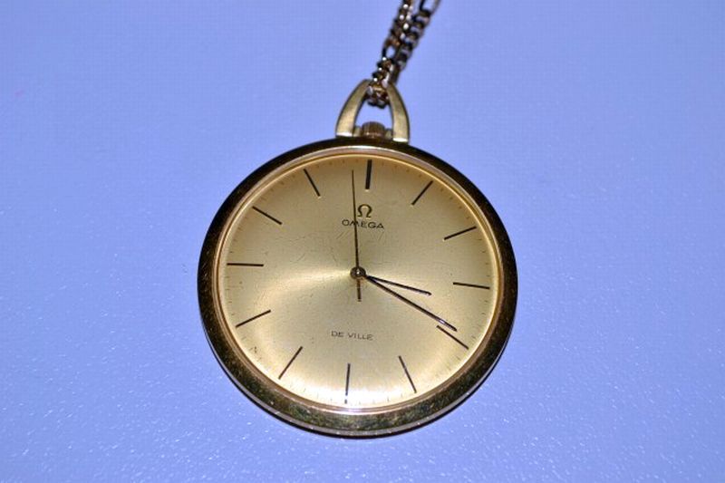 Omega De Ville gold plated pocket watch 