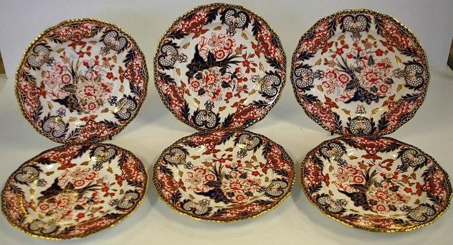 Set of Six Imari Plates by Royal Crown Derby - Royal Crown Derby - Ceramics