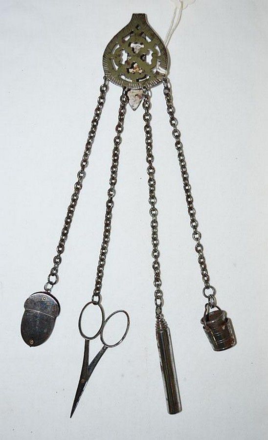 Steel Chatelaine with Four Appendages - Chatelaines, gold and other not