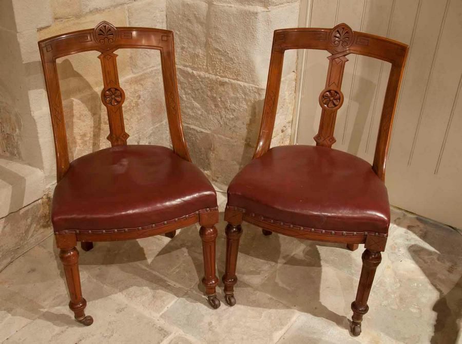 Late Victorian Dining Room Chairs Front Spindle Leg