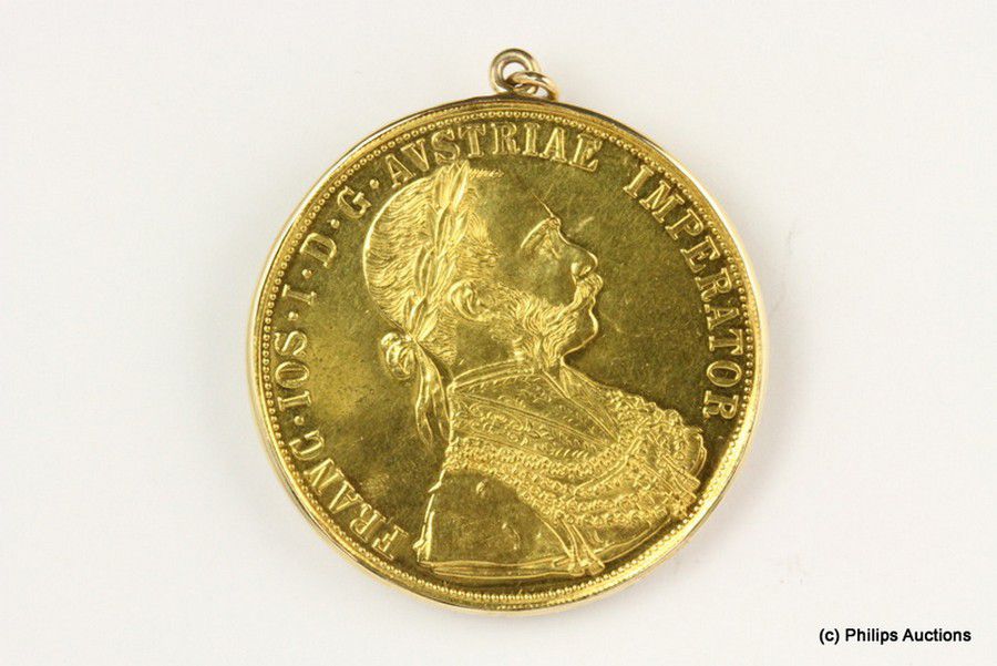 1915 4 Ducat Gold Coin Pendant in 15ct Frame - Pendants/Lockets - Jewellery