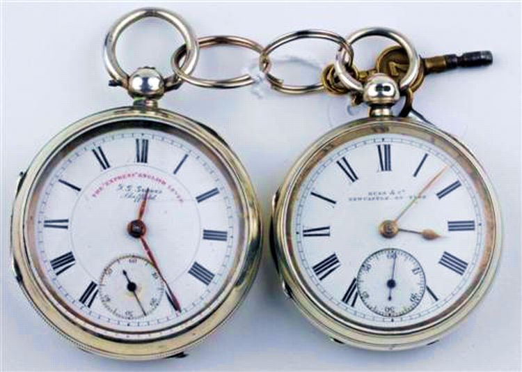 Silver Pocket Watches with White Dials and Roman Numerals - Watches ...