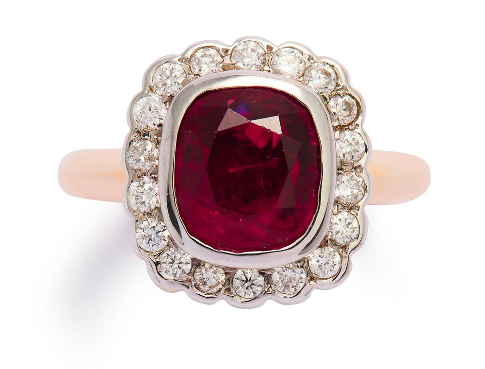 Mondial Ruby and Diamond Cluster Ring - Rings - Jewellery
