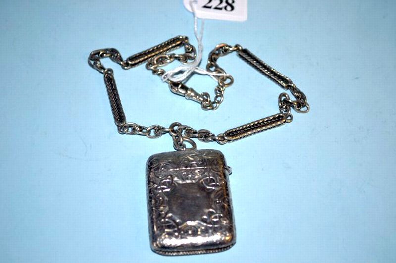 Sterling silver fob chain with large sterling silver vesta - Smoking ...