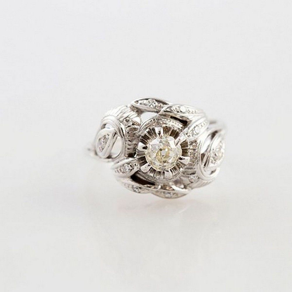 11-Stone Diamond Cluster Ring in 18ct White Gold - Rings - Jewellery