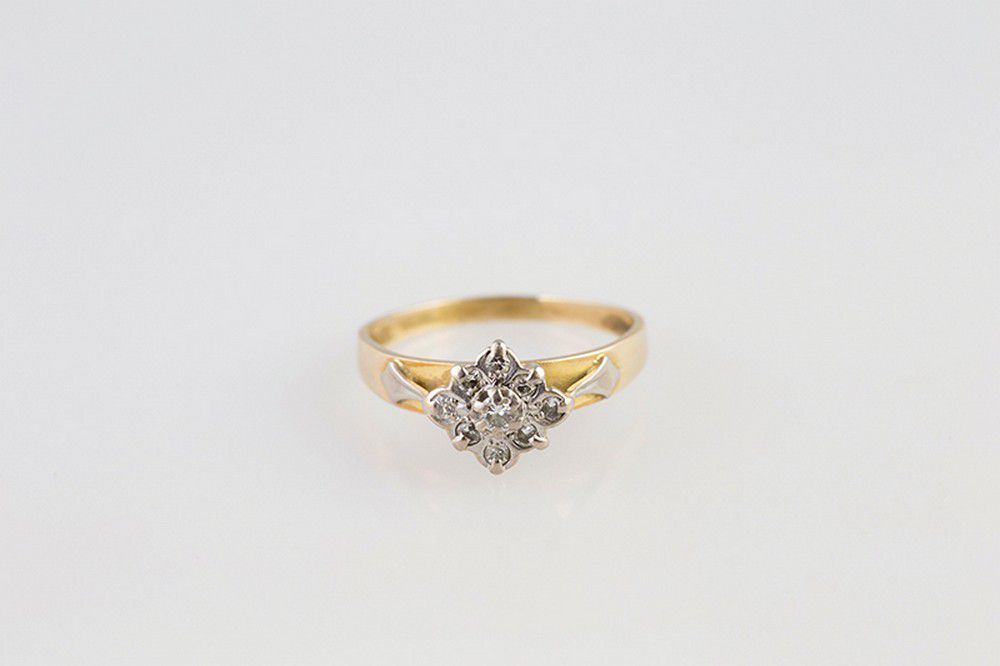 18ct Diamond Cluster Ring with Illusion Setting - Rings - Jewellery