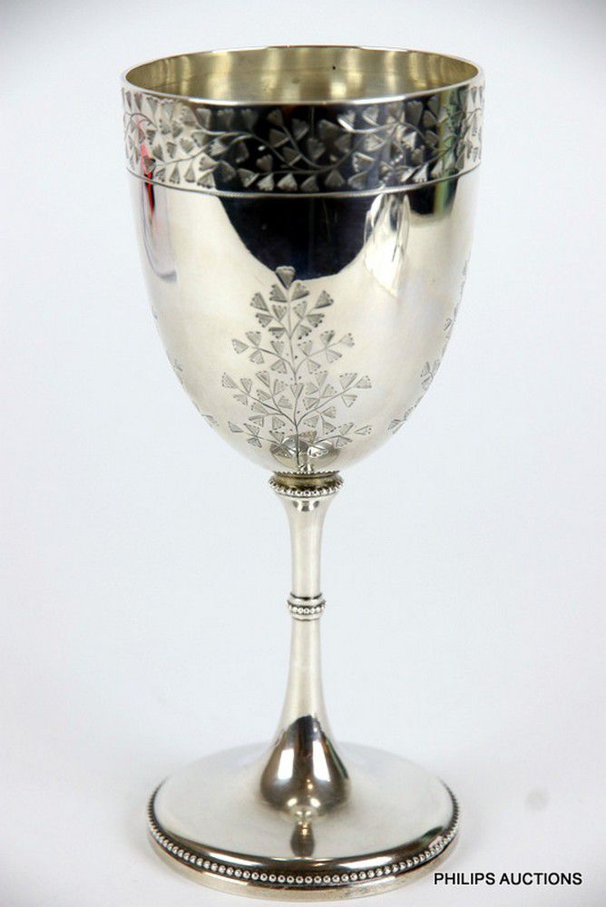 Victorian Engraved Silver Goblet with Fern and Foliage Motifs - Mugs ...