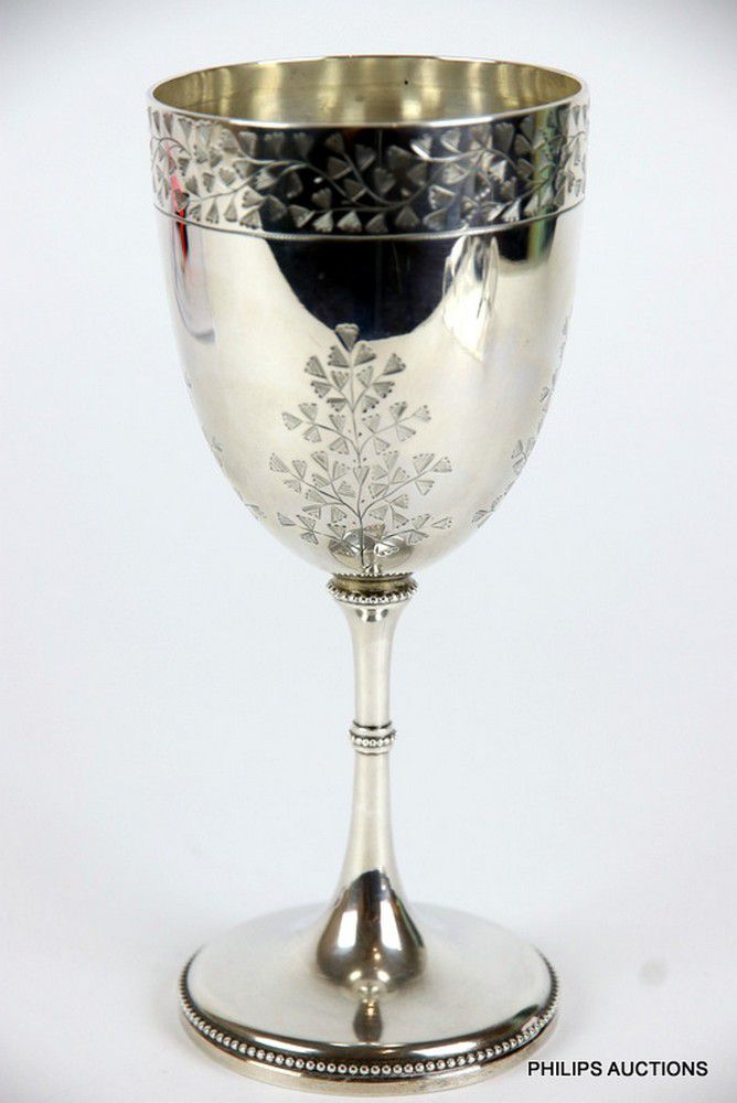 Victorian Engraved Silver Goblet With Fern And Foliage Motifs Mugs Victorian Engraved Silver Goblet With Fern And Foliage Motifs Mugs