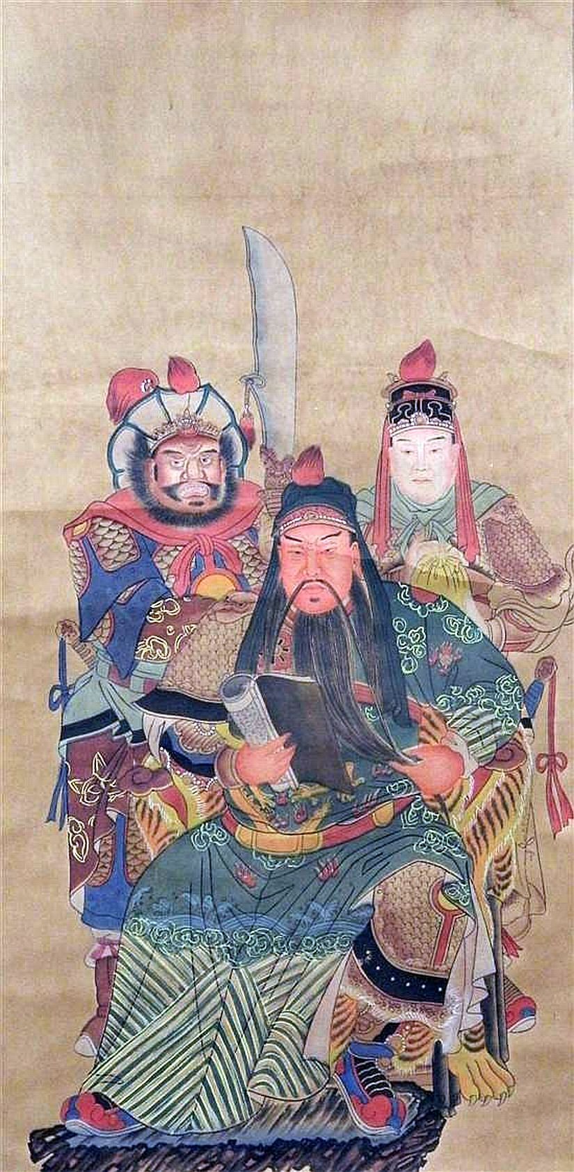Three Distinguished Men: A Chinese Painted Scroll - Art - Oriental