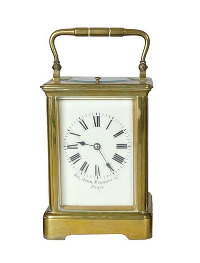French Brass Carriage Clock, Sir John Bennett Ltd, Paris - Clocks ...