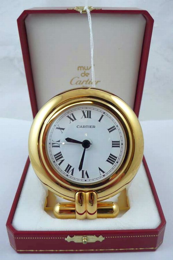 Cartier Colisee Art Deco Travel Desk Clock 24-Karat Gold-Plated | lupon ...