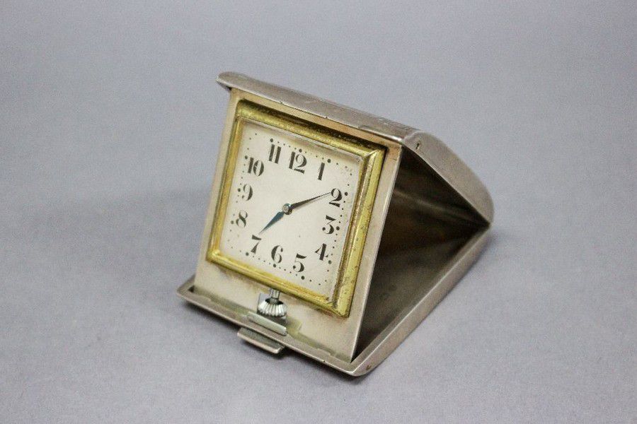 Art Deco Sterling Silver Travel Clock, Lady Gladstone Provenance ...